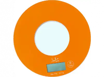 Balanza de cocina - Jata 722 P, Peso máximo 5Kg, Escala medición 1g, Display LCD 4 digitos, Naranja