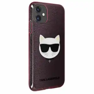 Apple Iphone 12 Mini Carcasa Transparente De Purpurina Rosa Karl Lagerfeld