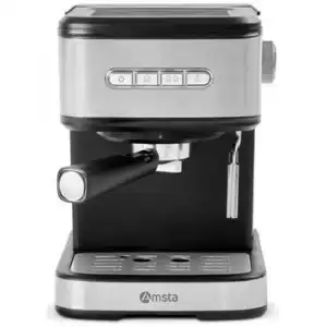 Cafetera Espresso ,amcm87257 Amsta 850 W, 20 Bares, 1,5l, Brazo Doble Salida, Vaporizador, , Negro
