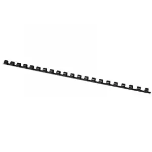 Canutillo Q-connect Redondo 8 Mm Plastico Negro Capacidad 40 Hojas Caja De 100 Unidades