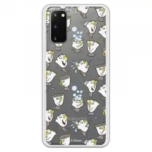 Funda para Samsung Galaxy S20 Oficial de Disney Chip Potts Siluetas La Bella y La Bestia