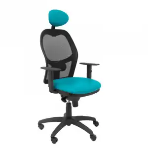 Piqueras y Crespo Jorquera Silla Malla Negra Asiento Similpiel con Cabecero Fijo Verde