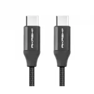 Akashi Cable USB-C a USB-C Macho/Macho 1m Negro