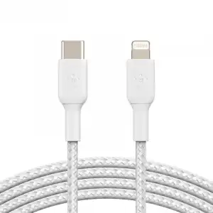 Belkin Boost Charge Cable Trenzado Carga Rápida USB-C a Lightning 2m Blanco