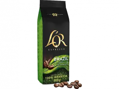 Café en grano - L'Or Brasil, 500g, 100% Arábica, Intensidad 6