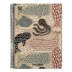 Cuaderno forrado A4 Grafoplás cuadrícula de 5x5mm UniNature Ballenas