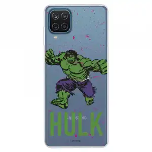 Funda Oficial de Marvel Hulk Fondo Puntos Purpuras para Samsung Galaxy A12