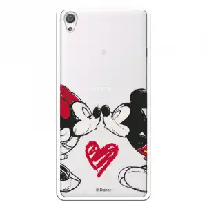 Funda Para Sony Xperia Xa Oficial De Disney Mickey Y Minnie Beso - Clásicos Disney