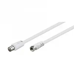 Goobay Cable Coaxial Antena a Conector F Macho/Macho 2.5m Blanco