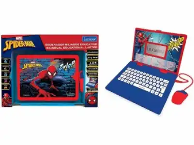 Lexibook Spider-man-ordenador Portátil Educativo Y Bilingüe Español/inglés-juguete Para Niños Con 124 Actividades Para Aprender, Juegos Y Música-azul/