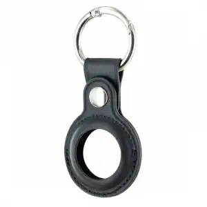 Muvit Llavero Universal de Piel Negro para Apple Airtag
