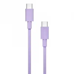 Nubbeh Borealis Cable USB-C a USB-C de Silicona Líquida 1.5m 3a 60W Lila