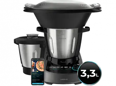 Robot de cocina - Cecotec Mambo 11090 Habana, 1600W, 3.3 l, 37 funciones, Display táctil, Báscula integrada, Wi-Fi, Negro