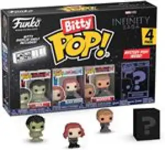Set de 4 figuras Funko Bitty Hulk + Black Widow + Hawkeye + Figura aleatoria 2cm