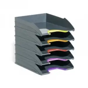 Bandeja Sobremesa Durable Plastico Gris 255x55x330 Mm Pack De 5 Unidades