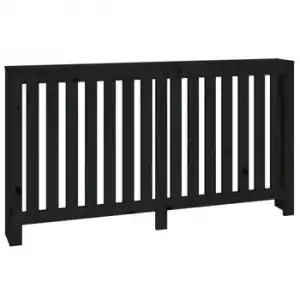 Cubierta De Radiador Madera Maciza De Pino Negro 153x19x84 Cm Vidaxl