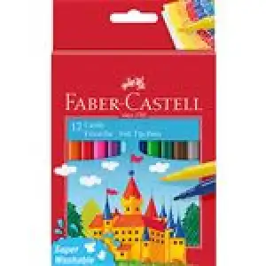 Estuche 12 rotuladores Faber-Castell escolares con punta de fibra
