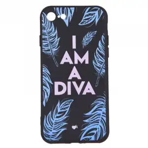 Funda I'm A Diva Silicona Negra Para Iphone 7 - Oficial De La Vecina Rubia