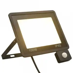 vidaXL Foco LED con sensor 100 W blanco cálido