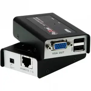 ATEN CE100-AT-G Alargador KVM Mini USB Negro/Plateado