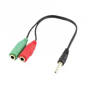 Ewent Cable Adaptador Audio Jack 3.5M a 2x Jack 3.5H de 3 Pines 15cm Negro