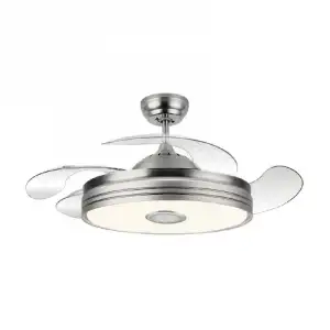 Fabrilamp Matanuska Ventilador de Techo Bluetooth con Luz LED y Mando 32W Níquel