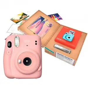 Fujifilm Instax Mini 11 Bundle Grandes Aventuras Cámara Instantánea Blush Pink