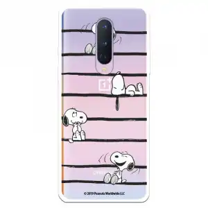 Funda Para Oneplus 8 Oficial De Peanuts Snoopy Rayas - Snoopy