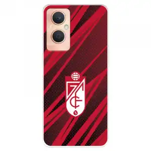 Funda Para Oppo A96 4g Del Granada Cf Escudo - Líneas Rojas Y Negras - Licencia Oficial Granada Cf