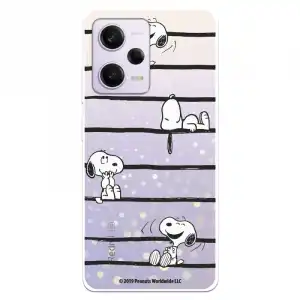 Funda Para Xiaomi Redmi Note 12 Pro 5g Oficial De Peanuts Snoopy Rayas - Snoopy