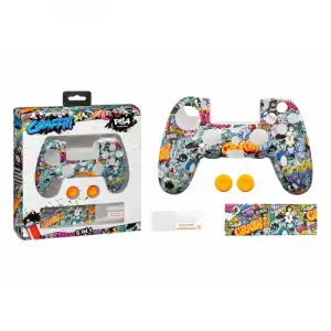 Indeca Kit PS4 Silicona 5 en 1 Graffiti