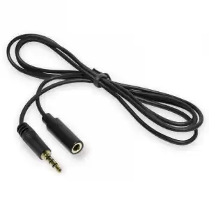 OcioDual Alargador Mini Jack 3.5mm OMTP TRRS 4 Polos Macho a Hembra Estéreo 2m Negro
