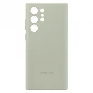 Samsung Silicone Cover Funda de Silicona Verde Oliva para Galaxy S22 Ultra