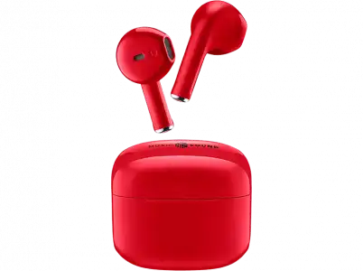 Auriculares True Wireless - Music Sound BTMSTWSSWAGUR, De cápsula, Bluetooth, Autonomía de hasta 20 h, Rojo