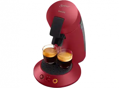 Cafetera de cápsulas - Philips Senseo Original Plus CSA210/91, 220 240 V, 0.7 l, Función 2 tazas, Rojo