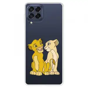 Funda Oficial de Disney Simba y Nala Silueta El Rey León para Samsung Galaxy M53