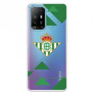 Funda Para Oppo A94 5g Del Betis Escudo Fondo Transparente - Licencia Oficial Real Betis Balompié
