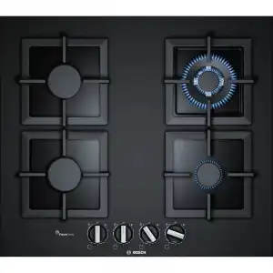 Bosch Serie 6 PPH6A6B20 Encimera de Gas 4 Zonas 60cm Cristal Negro