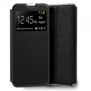Cool Funda Flip Cover Liso Negra para Wiko View 4