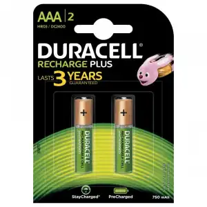 Duracell Recharge Plus PIlas Recargables 750mAh AAA HR03 1.2V Pack 4 Unidades