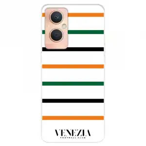 Funda Para Oppo A96 4g Del Venezia Football Club Fondo Blanco Rayas - Licencia Oficial Venezia Football Club