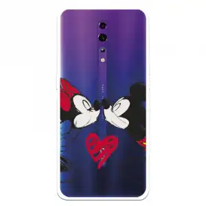 Funda Para Oppo Reno Z Oficial De Disney Mickey Y Minnie Beso - Clásicos Disney