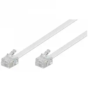 Goobay Cable de Teléfono RJ11 6P4C Macho/Macho 10m Blanco