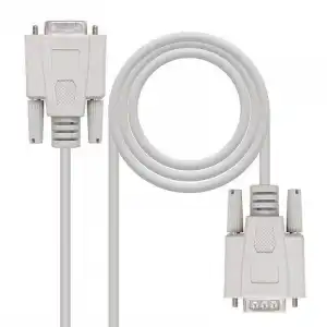 Nanocable Cable Serie DB9 Hembra/Macho 3m Beige
