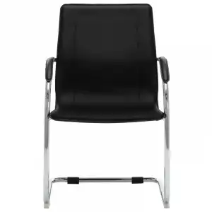 VidaXL Silla de Oficina Voladiza Cuero Sintético Negro