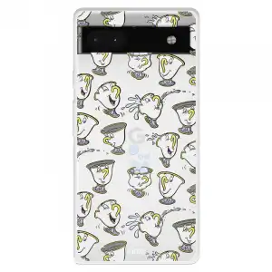 Funda Para Google Pixel 6a Oficial De Disney Chip Potts Siluetas - La Bella Y La Bestia