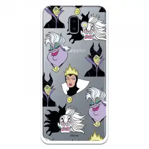 Funda Para Samsung Galaxy J6 Plus Oficial De Disney Villanas Patrón - Villanas Disney