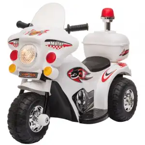 Homcom Moto Eléctrica Tres Ruedas con Bocina Blanca