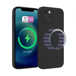 Icoveri Funda Magnética de Silicona Negra para iPhone 13