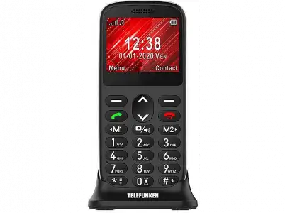 Móvil - Telefunken S420, Para mayores, Bluetooth, 2.21", 64 MB, Compatible Audífonos, Negro